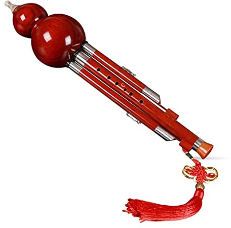 Mobkid Hulusi Chinesische Kürbisflöte Rotes Sandelholz Cucurbit Instrument C Down B Key Professioneller Leistungstyp (Color : Red, Size : C-Key)