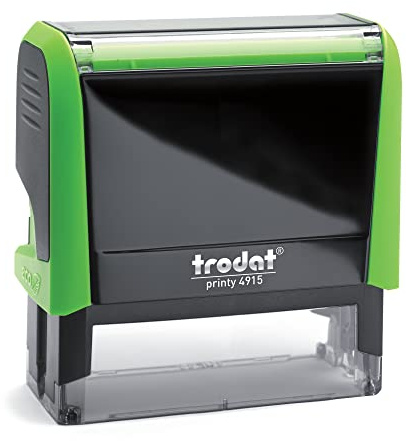 Trodat Printy 4915 - Gehäusefarbe apfelgrün - mit Wunschtext personalisierbarer Namensstempel, Adressstempel oder Firmenstempel - 70x25 mm - 7 Zeilen