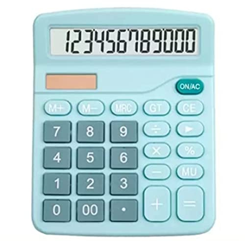 CHLOENCE - Calcolatrice da Tavolo per Ufficio e Scuola, 12 Cifre con Ampio Display Lcd e Pulsanti Grandi, Doppia Alimentazione Solare e Batteria, Adatto per Casa, Scuola, Ufficio (BLU)