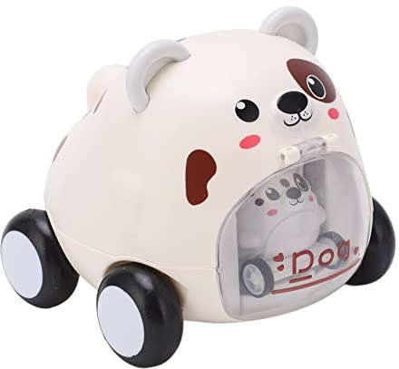 SPYMINNPOO Baby Spielzeugautos, Kinder Tiere Aufziehauto Push and Go Spielzeug Auto für Kleinkind Mädchen, Jungen, Frühes Lernspielzeug Alter über 3 Jahre (Kleiner Hund)