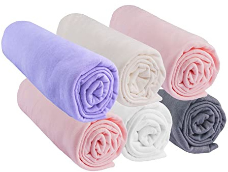 Set of 6 Fitted Sheets 70 x 140 cm Cot Cot Bed 70 x 140 cm | 100% Cotton Jersey | Candy | Stretchy & Breathable | Healthy Sleep | Brand Easy Dort | Oeko-Tex | Quality | Made in Europe