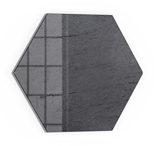 DEQORI Glas-Magnettafel | 40x34,5 cm groß | Motiv Schiefertafel Stein-Optik | Memo-Board aus Glas | Magnetboard inkl. Magnete, Stift & Tuch für Küche & Büro | Tafel magnetisch & beschreibbar