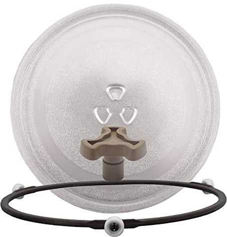WORDFUN Mikrowellenteller, Drehteller Ersatz Teller, Mikrowelle Drehscheibe, Ersatzteil Für Die Mikrowelle, Mikrowelle Plattenspieler, Mikrowellenplatte Ersatz, Mit 3 Fixierern, 255mm 315mm