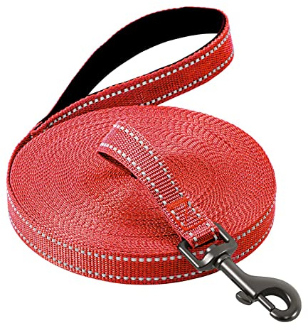 COMSLE Schleppleine für Hunde, 3m / 5m / 10m / 15m / 20m Robuste Lange Hundeleine Reflektierend Trainingsleine mit Gepolsterter Griff und handschlaufe, Ausbildungsleine für Kleine bis Große Hunde