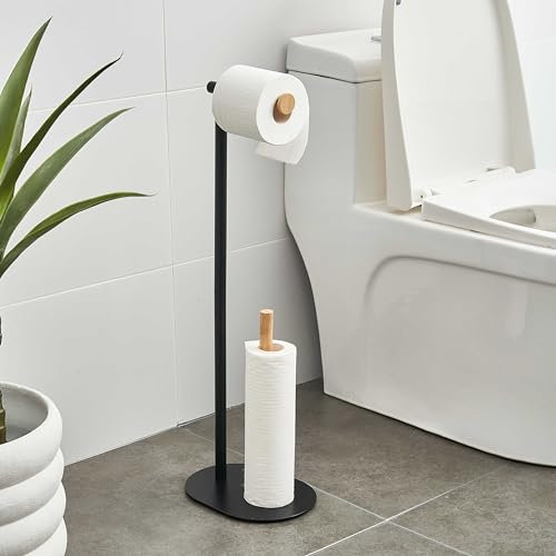 Eden & Willow 66cm Bamboo & Metal Toilet Butler: Easy-Reach, Rust-Proof Toilet Paper Holder