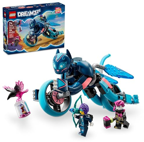 LEGO DREAMZzz Zoey’s Cat Motorcycle Bike Toy with 2 Minifigures, Creative Toy for Kids Ages 7 and Up, Rebuild an Animal Figure into a Bike, Cat Toy for Kids, 71479