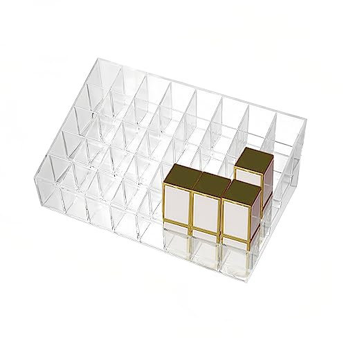 MEGYAD 40 Plätze Lippenstift Organizer: Make-up Organizer für 40 Lippenstifte aus Arcyl Transparent, Lippenstift Aufbewahrung Lippenstifthalter Make Up für Lippenstifte und Gloss