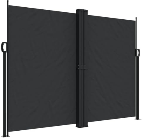 vidaXL Seitenmarkise Ausziehbar Schwarz 180x600 cm