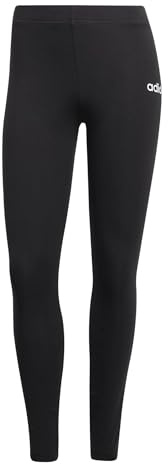 adidas Mujer Essentials Linear Cotton Leggings Tights, Black/White, XXS