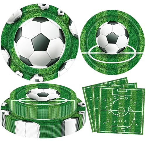 120 paquetes de accesorios de fiesta de fútbol decoraciones de fiesta de fútbol temática de cumpleaños decoración de cumpleaños pelotas de fútbol accesorios de fiesta de fútbol juego de vajilla