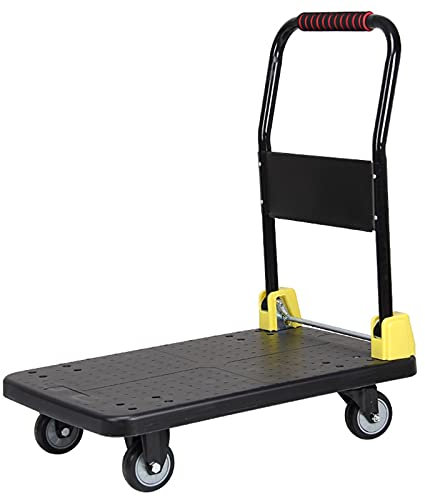 Plattform-Sackkarre, zusammenklappbar, zum Beladen und Lagern, Plattformwagen mit 360-Grad-Schwenkrädern, große Ladekapazität, Rollwagen zum Beladen (Farbe: Q 2) (Q 3)