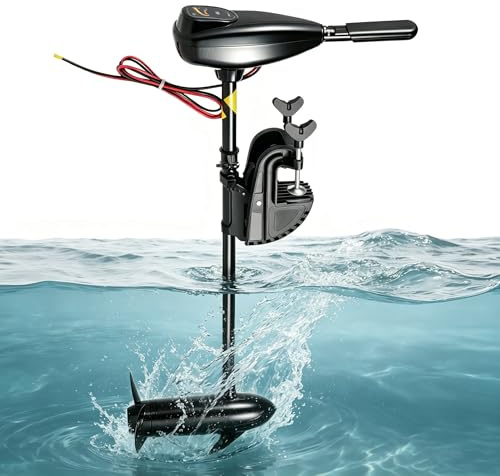 Bootsmotor Elektromotor Außenbordmotor Elektrischer Außenborder 80LBS 12V Bootsmotor Aussenbordermotor Vorwärts 5 Gänge, Rückwärts 3 Gänge