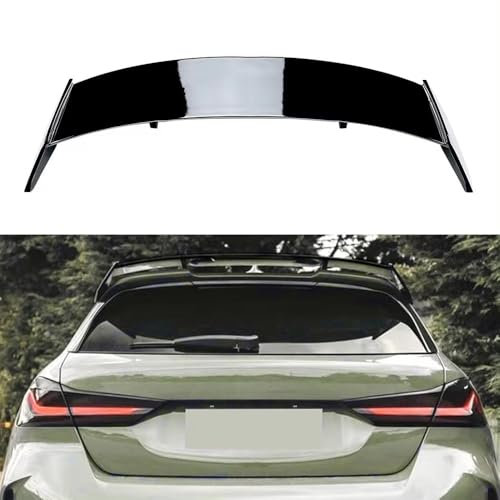 YMXFKY ABS Auto Heckspoiler Spoiler für BMW 1er F40 M Sport 2019 2020-2024 Kofferraum Fenster Glas Dachspoiler Karosserie Styling Exterieur Zubehör,Glossy Black