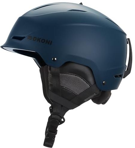 Casco da sci per adulti, casco da snowboard, unisex, certificato, per sport da neve, sci, snowboard (colore blu scuro, L: 58-62 cm)