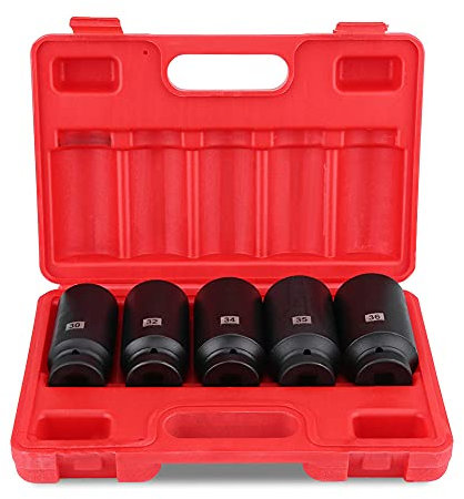 ZUYNPOQ Juego de 5 Llaves de Impacto de 1/2 Pulgada, Tuercas de 12,5 mm (1/2 Pulgada), Juego de Llaves de Tubo de 30 a 36 mm para aflojar o Quitar Tornillos