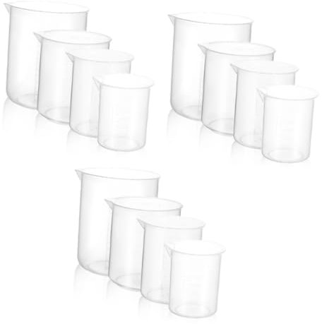 Cabilock 12piezas Jarras Medidoras De Plástico Transparente Para Cocinar Diseño De Vertido Vshaped