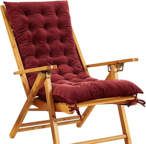 Garden Lounger Deckchair Cushion Set Blue Sun Lounger Chair Pad Comfortable Outdoor Furniture Cushion