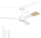 Noaton Ventilatore da Soffitto con Luce, Telecomando, LED Dimmerabile, 3 Temperature di Colore, 3 Pale Bianco/Legno Naturale, Timer, con Motore DC, 6 Velocità, Ø132 cm, Silenzioso, Asta di Prolunga