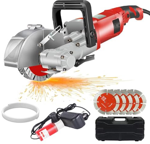 Wall Chaser Machine, 4000W Electric Cutting Machine for Plumbers and Electricians, Handheld Wall Grooving Tool for Precision Slotting and Chasing