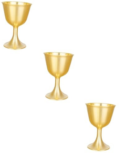 HOLIDYOYO 3pezzi Coppa Decorativa Retro Per Offerte Templi Bicchiere Cerimoniale Per Vino e Accessorio Per Matrimoni e Decorazioni Religiose
