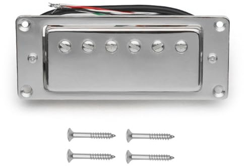 Uxsjakjsd Mini E -Gitarre Humbucker Pickup 6 Hole Mini für LP Gitarre Universal Fit Silber