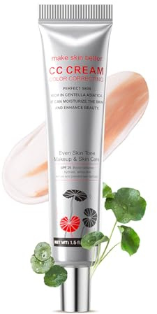 CC Cream Centella Asiatica - Crème pour le visage teintée avec SPF 25 - Correction de la couleur - Fondation de maquillage - Imperméable et anti-cernes longue durée - CC - Teint éclatant et hydratant