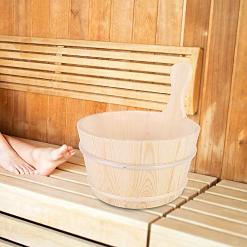 BAFOVY Sauna Accessories Wooden Drum Explosion-Proof Lamp Essential Oil Set with Hourglass and Hygrometer for Sauna Supplies, Heat Resistant and Easy to Use, Safe and Reliable,