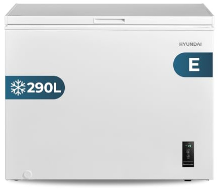 Hyundai Congelador Horizontal Blanco HCH300EDW00. Capacidad 290 Litros, 2 Cestas, Bajo Nivel Sonoro, Eficiencia Energética Clase E