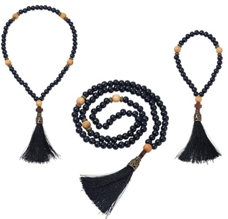 DICOSMETIC 3Pcs Christlich Orthodoxe Gebetskordeln 30/50/100 Knoten Anglikanisch Orthodoxe Griechische Komboskoini Chotki Mit Kreuzanhänger Quaste Religiöses Geschenk Für Männer Frauen