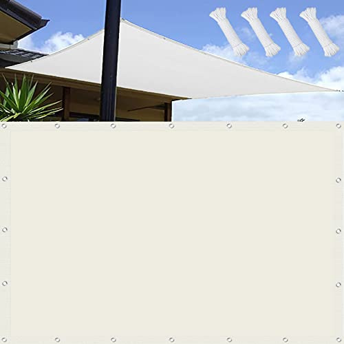 Rechteckiges Sonnensegel, 1 x 1,2 m, UV-Block, 98 % strapazierfähiges Material, Terrassenüberdachung mit Ösen, für Garten, Terrasse, Außenbereich, Weiß, Sonnenschutz