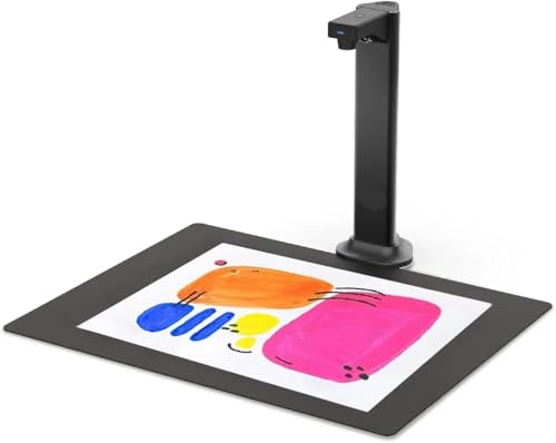 Scanner de Documents USB, Scanner Livres, OCR, redressement et aplatissement automatiques, caméra 13 MP for Ordinateur Bureau/Portable