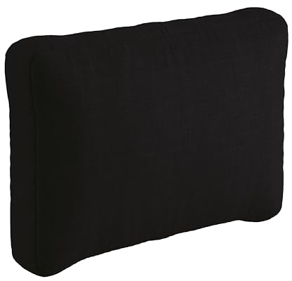 sunnypillow Palettenkissen für Gartenmöbel - Rückenkissen 60x40x20/10cm - Rückenpolster für Bett und Sofa - Palettenpolster für Palettenmöbel - Lounge Kissen mit abnehmbarem Bezug Schwarz