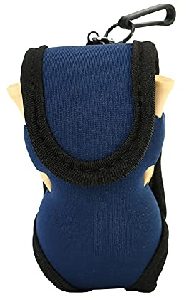 Funien Bollväska Bollhållare Bollpåse 2 Bollar Tygklämma Hållare Krok- och ögleförslutning 4 T-hål Ryggklämma med 2 Bollar 4 T-shirts för Golftillbehör (Blå)