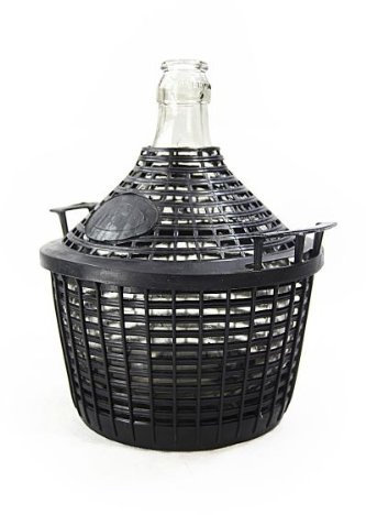 AMBROSIO ITALY Weinballon Gärballon Flasche Glasballon Glasgärballon + Kunststoffkorb 7 Größen (10 Liter)