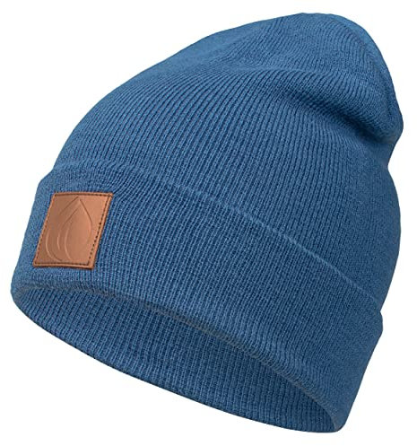 Occulto Leatherpatch Winter Mütze Beanie Navy