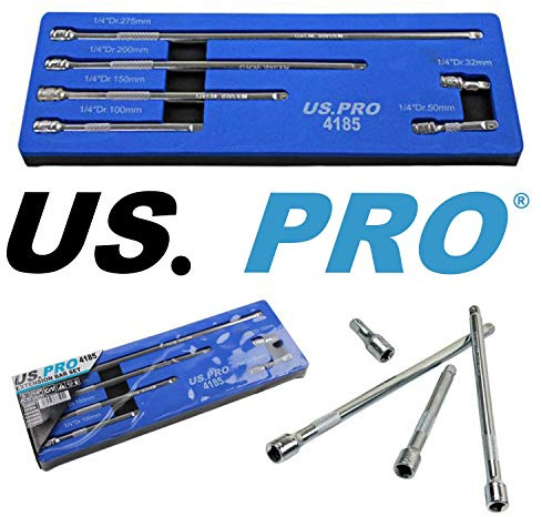 US Pro 1/4 Drive Extension bar Set 6pc 32mm - 275mm 4185