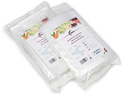 Wimex Vakuumbeutel | BPA Free | Sous Vide geeignet | stabile Schweißnaht | Für alle Balken Vakuumierer geeignet | Vakuumrollen | Made in Italy (20x30 cm - 200 Beutel)