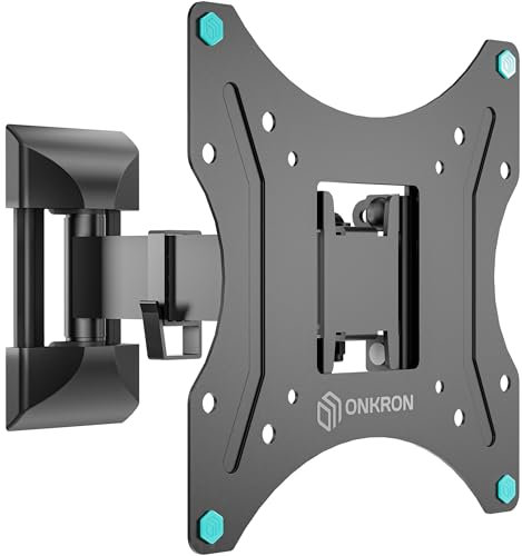 ONKRON Supporto TV Parete da 17 a 43 pollici - Braccio Monitor & Porta Televisore con Peso di 35 kg - Supporto Monitor Muro con VESA max 200x200 - Braccio per TV e Monitor Inclinabile NP24-B Nero