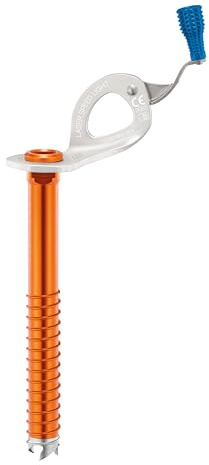 PETZL Laser Speed Light Eisschraube aus Stahl und Aluminium in der Farbe Blau mit Einer Länge von 17cm, G052AA01 | Ultraleichte Aluminium-Eiskletterschraube mit integrierter Kurbel