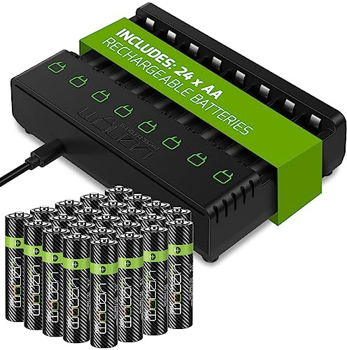 Venom Ladestation mit wiederaufladbarem Akku Plus 24 x AA 2100 mAh Batterien