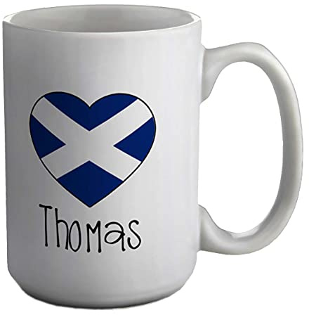 Shopagift Personalised Football Scotland Flag White 15oz Large Mug Cup