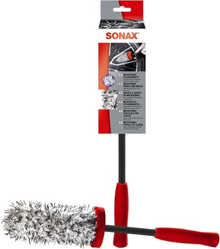 SONAX Microfaser FelgenBürste (1 Stück) zur kratzfreien, schonenden und unterstützenden Felgenreinigung von Stahlfelgen, Alufelgen und Chromfelgen | Art-Nr. 04179410