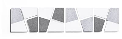 SILENT4® Kit de 16 panneaux acoustiques mural, DIVID, montage collé, blanc gris, voile acoustique