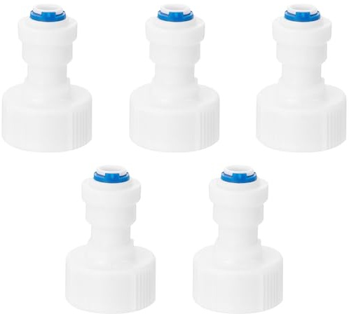 Pxyelec Plastic Female 24mm Female to 6.6mm OD Tube Quick Connector Fitting, Push Fit Plumbing Fittings for RO Water Filter Pack of 5