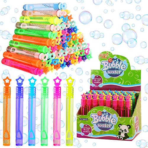 Seifenblasen Kinder, 48 Stück Seifenblasen Hochzeit, Mini Seifenblasen Set, Seifenblasenstab, Seifenblasen Kleine, Bunte Bubbles für Sommerspielzeug Garten Kinder Mitgebsel Kindergeburtstag