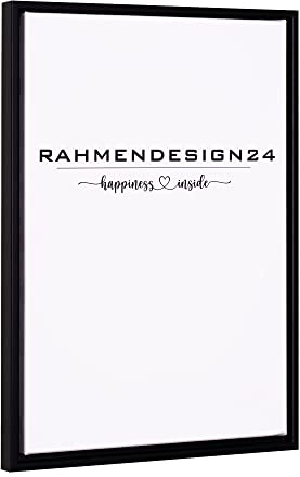 Rahmendesign24 Schattenfugenrahmen Oslo für Keilrahmenbilder und Leinwände 15x15 Schwarz (matt) Schattenfuge