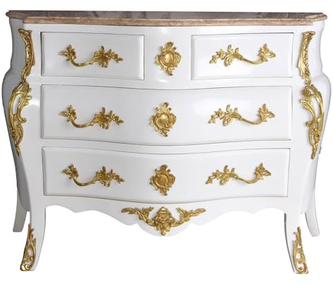 Palazzo Cat10019 - Comò barocco per pancia, 118 cm, colore: Bianco