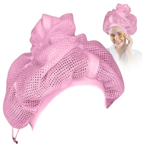 Net Plopping Cap For Drying Curly Hair, Adjustable Net Plopping Bonnet, Reusable Net Plopping Bonnet With Drawstring, Soft And Cosy Hairdressing Dry Curly Hair Caps, Foldable Hair Drying Hat