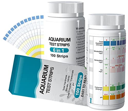 Aquarium Teststreifen 100 Stück Aquarium Test Kit Aquarium Wasserteststreifen Für Süßwasser Salzwasser Teststreifen Aquarium Test Kit Zum Testen Von PH Nitrit Nitrat Gesamthärte, Freies Chlor