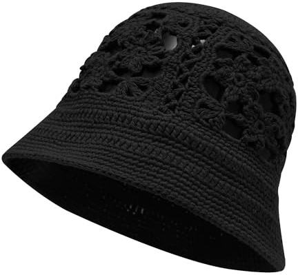 ZLYC Sommerhut für Damen, Baumwolle, handgefertigt, gehäkelt, gestrickt